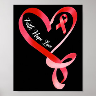Poster Hope Love Red Ribbon Heart Disease Awareness 1