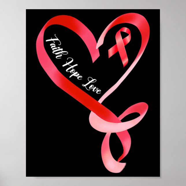 Poster Hope Love Red Ribbon Heart Disease Awareness 1 (Devant)