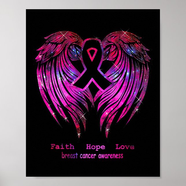 Poster Hope Love Wings Sensibilisation au cancer du sein (Devant)