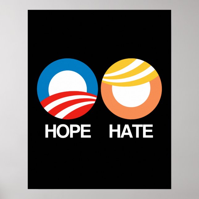Poster HOPE (Obama) contre HATE (Trump) (Devant)
