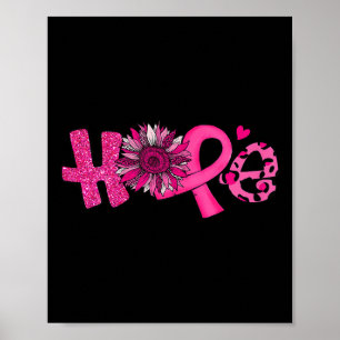 Poster Hope Pink Ribbon Leopard Sunflower Breast Cancer A