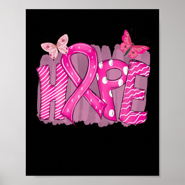 Poster Hope Pink Ribbon Sensibilisation au cancer du sein (Devant)
