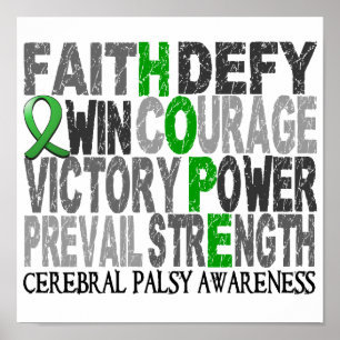 Poster Hope Word Collage Cérébral Palsy
