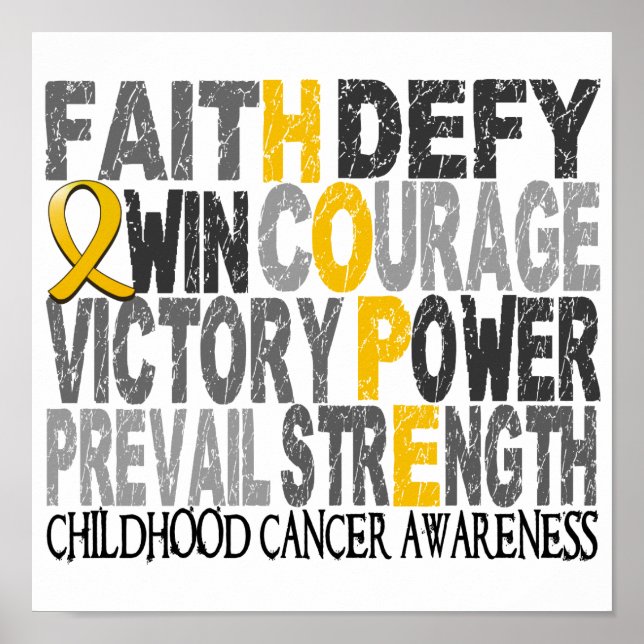 Poster Hope Word Collector Cancer de l'enfance (Devant)