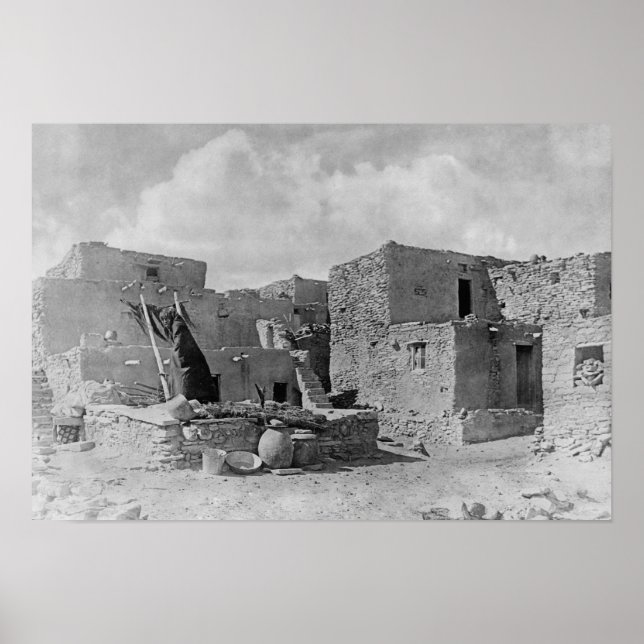 Poster Hopi (Moqui) Indiens Snake Kiva Oraibi Pueblo (Devant)