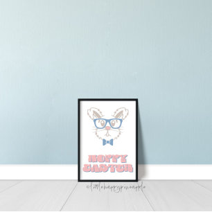 Poster Hoppy Pâques Printemps Printemps Printemps