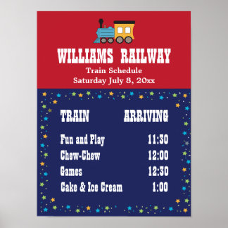 Poster Horaire de la partie du train