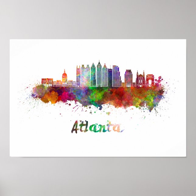 Poster Horizon Atlanta V2 en aquarelle (Devant)