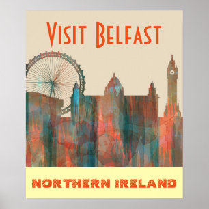 POSTER HORIZON DE BELFAST, IRLANDE DU NORD