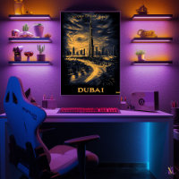 Horizon de Dubaï - Art monochrome au fusain - Urba