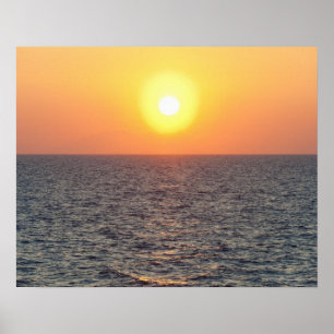 Poster Horizon de la Grèce, mer Égée au coucher du soleil