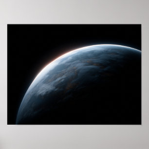 Poster Horizon de la planète bleu foncé cinématique depui