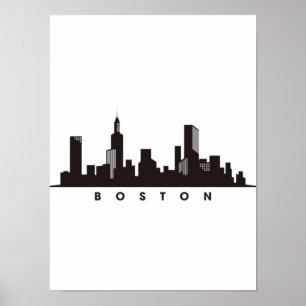 Poster Horizon de la ville de Boston, horizon de Boston m