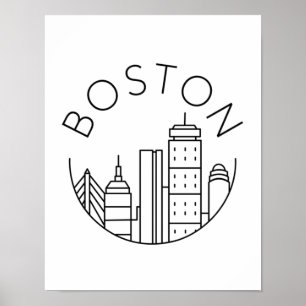 Poster Horizon de la ville de Boston, horizon de Boston m