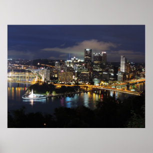 Poster Horizon de Pittsburgh à l'affiche de crépuscule