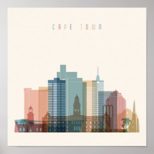 Poster Horizon de ville de Cape Town, Afrique  