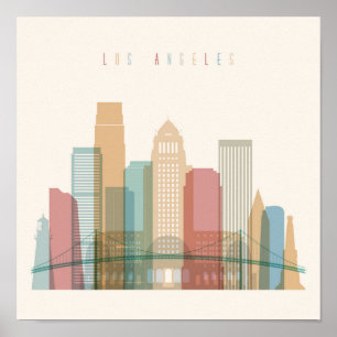 Poster Horizon de ville de Los Angeles, la Californie  