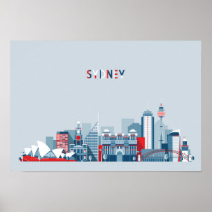 Poster Horizon de ville de Sydney Australie