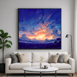 Poster Horizon Glow - Style d'illustration Art Atmosphéri