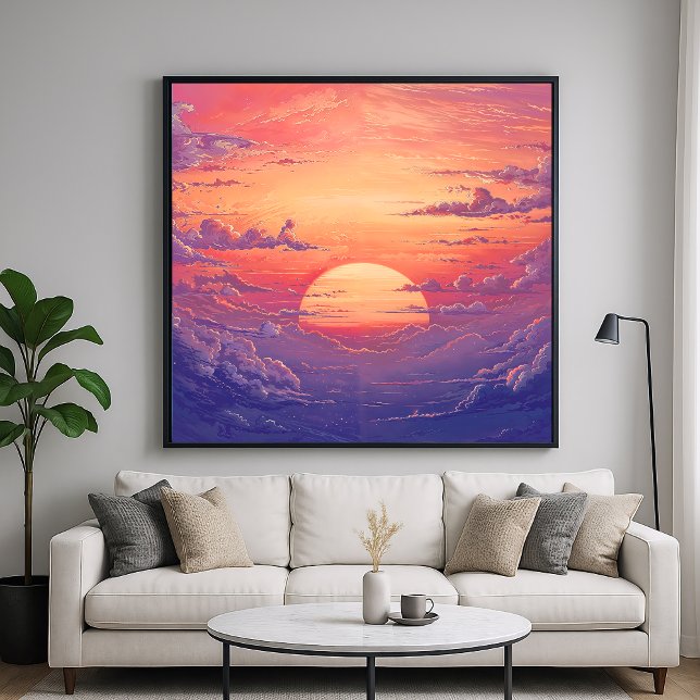 Poster Horizon Soleil - Style d'illustration Peinture Vib (Créateur téléchargé)