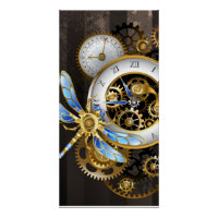 Horloge à vapeur avec libellule mécanique