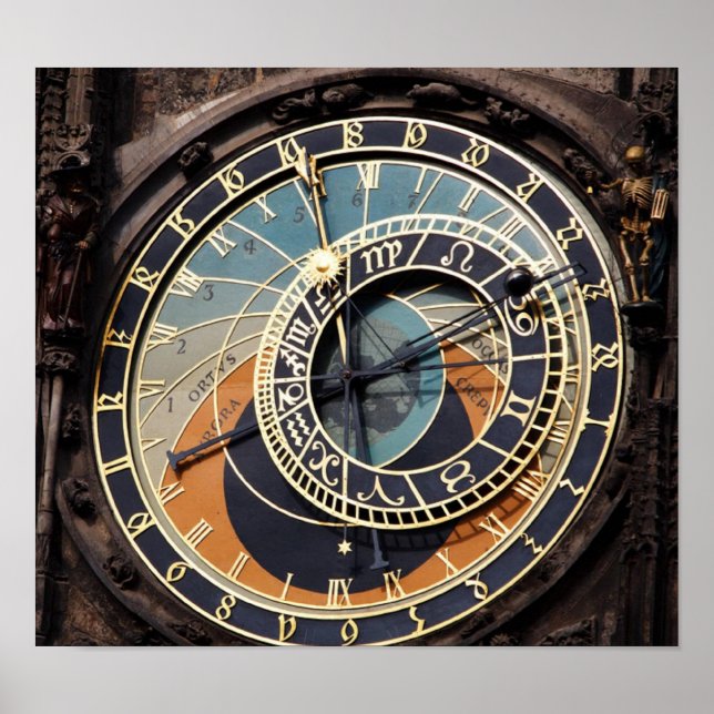Poster Horloge Astronomique À Praque (Devant)