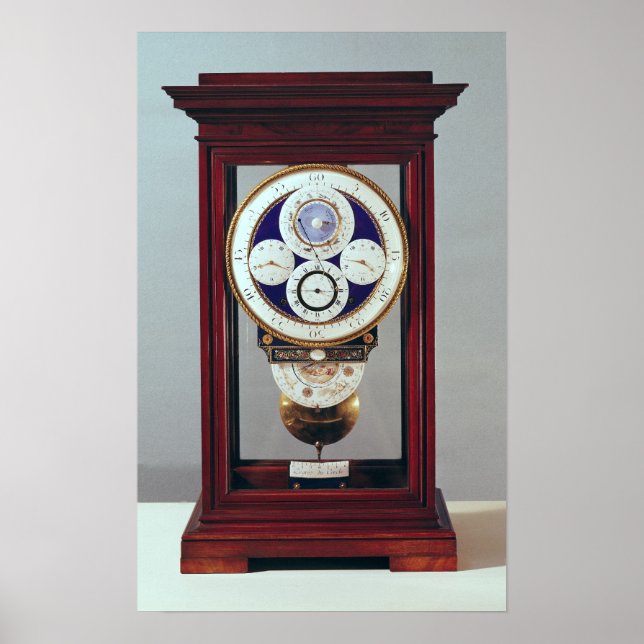 Poster Horloge avec quatre cadrans et les signes de (Devant)