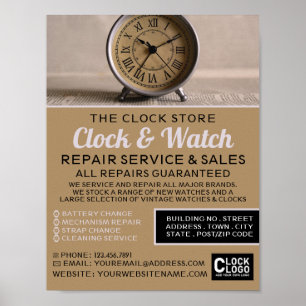 Poster Horloge d'alarme classique, Horologue publicité
