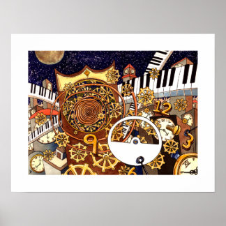 Poster Horloge dorée - Horloges - 18 x 14