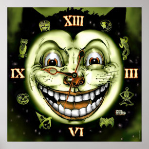 Poster Horloge noire 13 Halloween
