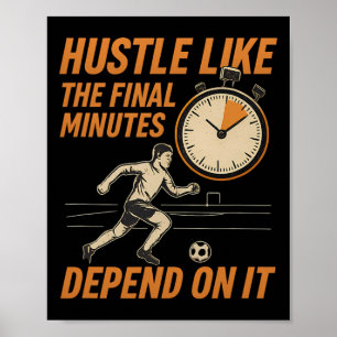 Poster Horloge pour supporter de football comme les derni