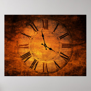 Poster Horloge rétro