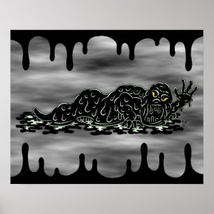 Poster Horreur étrange de Hulk de slime rampant Art