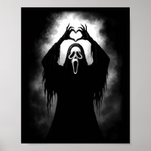 Poster Horreur Visage Horreur Déplaisant Coeur fantôme Ma