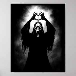 Poster Horreur Visage Horreur Déplaisant Coeur fantôme Ma
