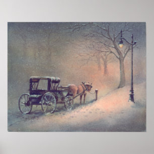 Poster HORSE D'HIVER & BUGGY par SHARON SHARPE
