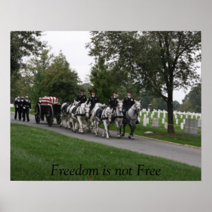 Poster horse-drawn caisson Arlington Cemetery