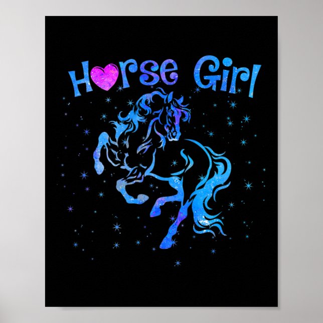 Poster Horse Girl Love Horseback équitation Ado Enfants F (Devant)