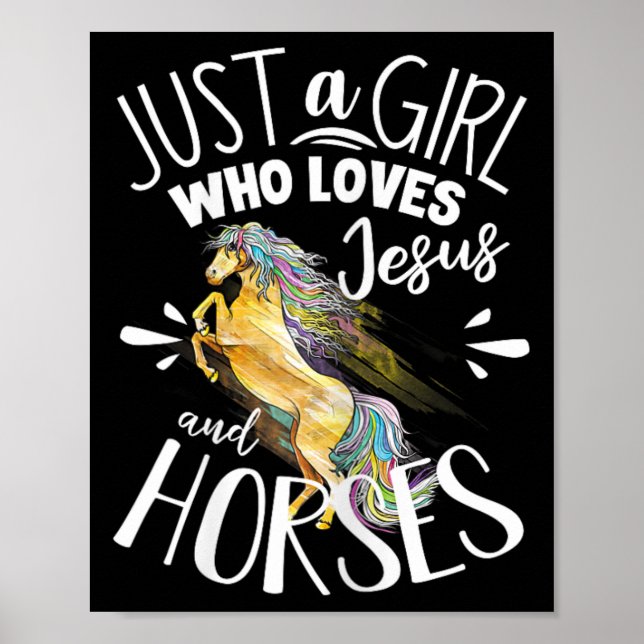 Poster Horse Graphique Femmes Filles Cheval Équitation Ch (Devant)