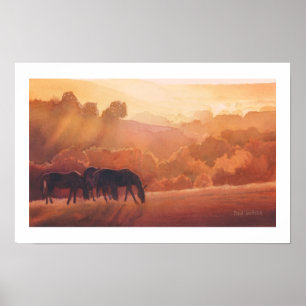 Poster "Horse Point" Paysage hippique Aquarelle