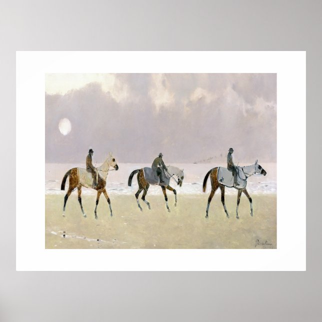 Poster Horse Riders on the Beach 1892 (Devant)