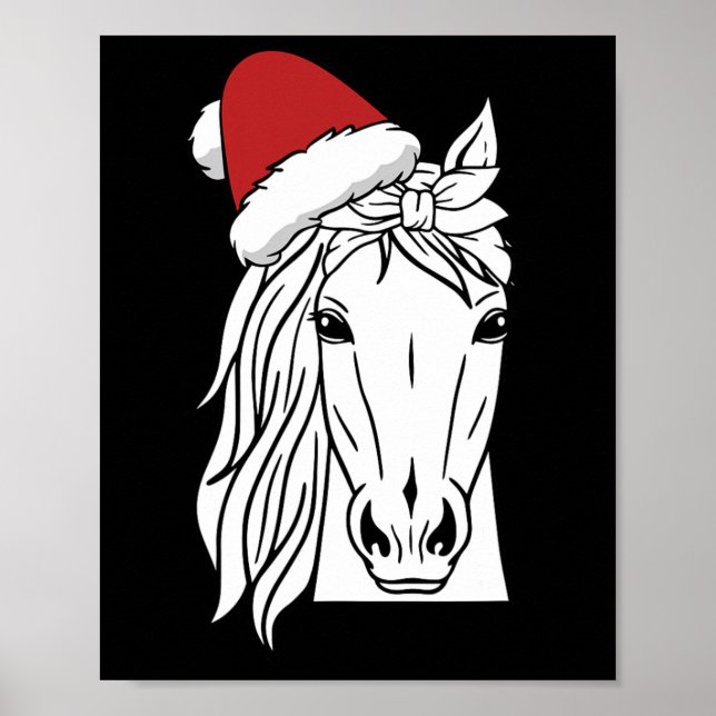 Poster Horse Santa Hat (Devant)