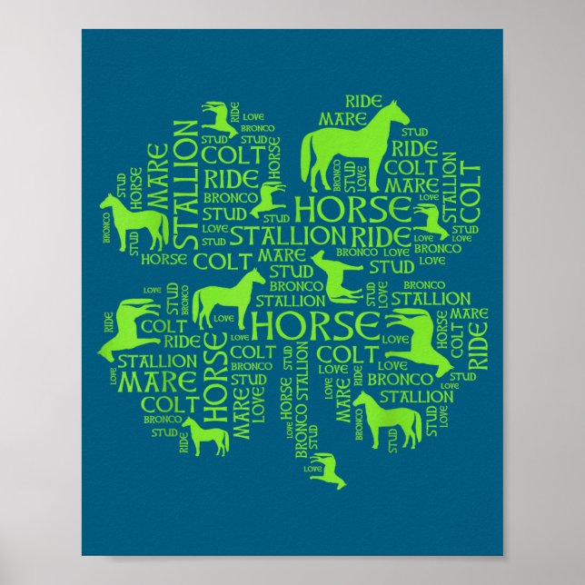 Poster Horse St. Patrick's Day Iri-shirt - Clover Tee  (Devant)
