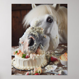 Poster Horse Wall Art, Horse Birthday Party, Drôle Cheval