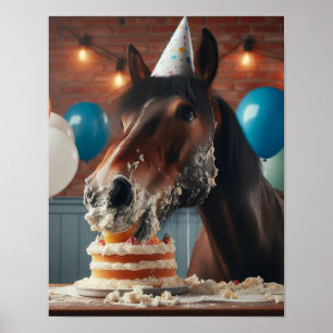 Poster Horse Wall Art, Horse Birthday Party, Drôle Cheval