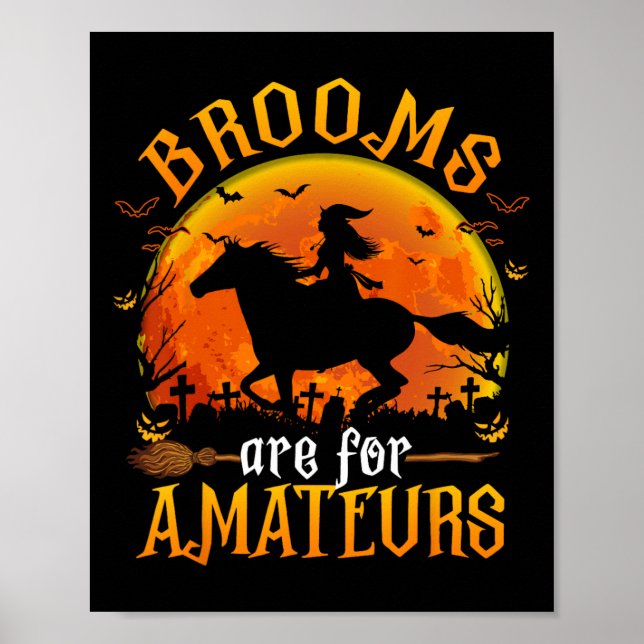 Poster Horses Sorcière Halloween Drôle Chambres Sont Pour (Devant)
