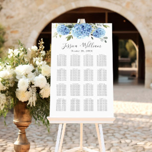 Poster Hortensia Bleu Eucalyptus 16 Tables PLAN DE TABLE