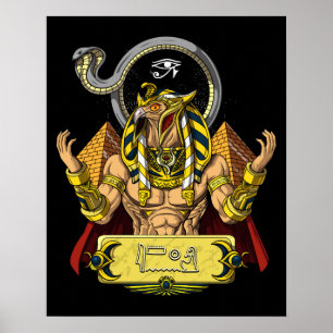 Poster Horus Egyptian God Ra Pyramide Ancient Mythology