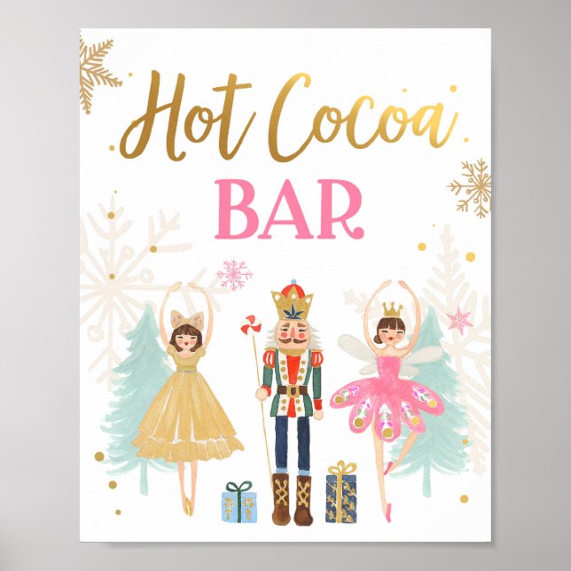 Poster Hot Cocoa Bar Chocolat Nutcracker Ballerina Girl (Devant)