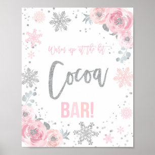Poster Hot Cocoa Bar Pink Winter ONE derland Party